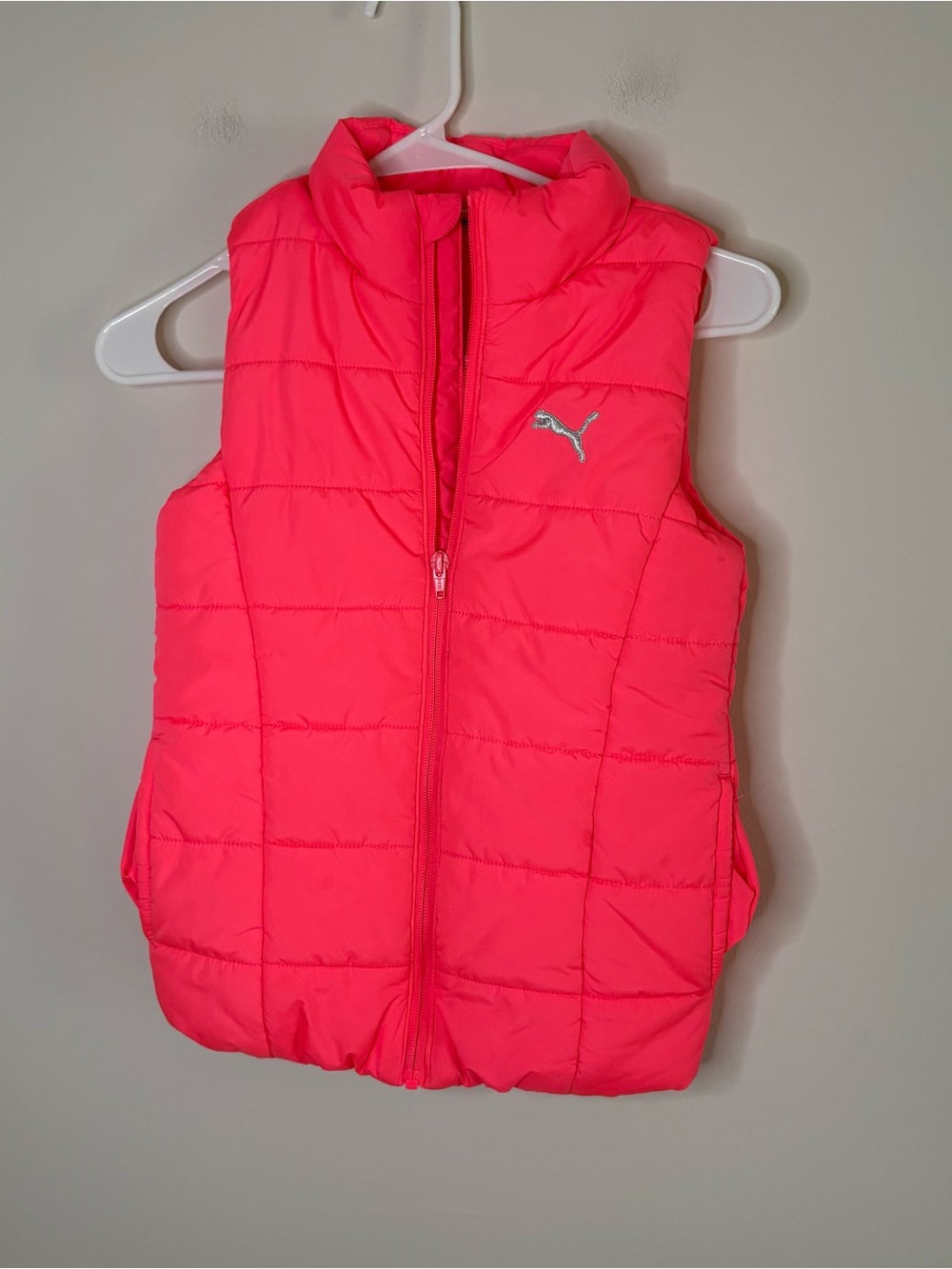 Puma Girls Small puffer Vest Pink Bright 7 8 Sporty Warm Casual Fall School